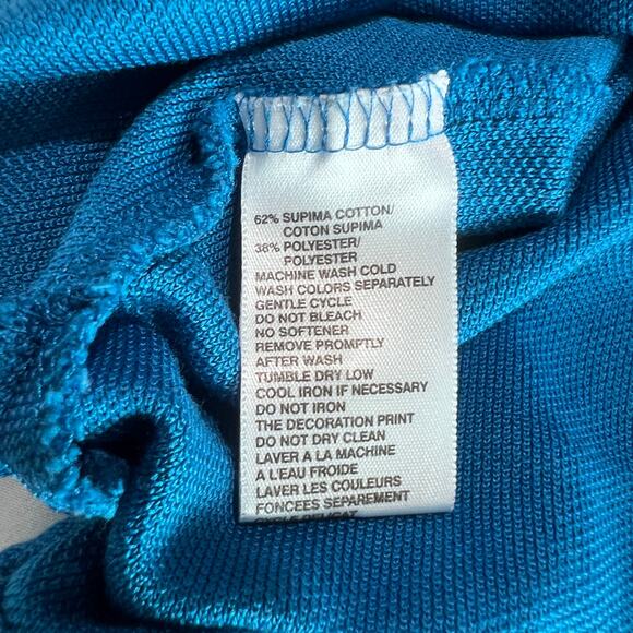 ✨Tommy Bahama Men’s XXL Polo Shirt Blue Short Sleeve Supima Cotton Blend - Picture 4 of 6